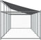 vidaXL - Hondenhok - met - dak - en - deur - 10x2x2 - m - gegalvaniseerd - staal - grijs