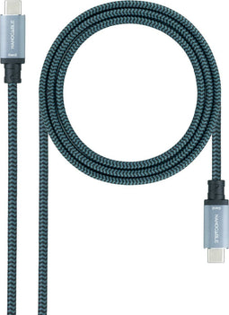 Nanocable 10.01.4102-COMB USB-kabel USB 3.2 Gen 2 (3.1 Gen 2) 2 m USB C Zwart, Grijs