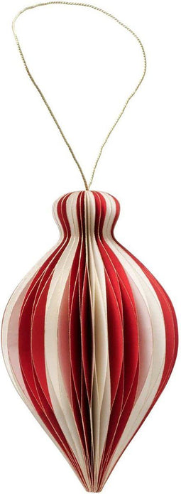 Papieren kerstboomhanger - wit - rood - 12,5 cm - Boltze