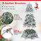 Coast Kunstkerstboom 180 cm - Besneeuwd met 260 LED Lampjes - Opvouwbaar & Voorgemonteerd - Groen/Wit