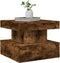 vidaXL - Salontafel - met - metalen - poten - 50x50x40 - cm - gerookt - eikenkleurig