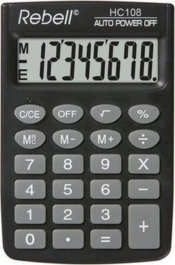 Rebell calculator - HC108 BX - zwart - RE-HC108-BX