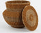 Mica Decorations Tacoma - Opbergmand met Deksel - H48 x Ø55 cm - Jute - Geel