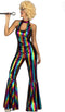 VIVING COSTUMES / JUINSA - Jumpsuit discokostuum rainbow vrouwen - M / L