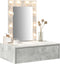 vidaXL - Wandkaptafel - met - LED-verlichting - - - Betonnen - Grijs
