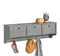 SoBuy FRG282-HG - Wandkapstok - 3 Manden & 5 Haken - Grijs