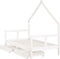 vidaXL - Kinderbedframe - met - lades - 80x160 - cm - massief - grenenhout - wit