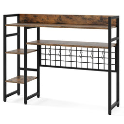 Coast Bureau-Organizer - 4 Lagen met Roosterpaneel en 6 Haken - 94 x 25 x 74 cm - Koffie