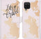 iMoshion Hoesje Geschikt voor Samsung Galaxy A12 Hoesje Met Pasjeshouder - iMoshion Design Softcase Bookcase - Wit / Meerkleurig / Goud / Let's Go Travel White