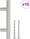 vidaXL - Handvatten - 10 - st - 64 - mm - roestvrij - staal - zilverkleurig