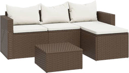 vidaXL - Loungeset - poly - rattan - bruin