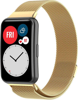 iMoshion Bandje Geschikt voor Huawei Watch Fit - iMoshion Milanees magnetische band met installatiehulp - goud