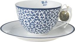 Laura Ashley Blueprint Collectables Kop en Schotel koffie set - Floris 26 cl. - Porselein