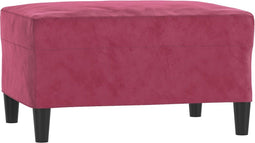 vidaXL - Voetenbank - 70x55x41 - cm - fluweel - wijnrood
