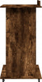 vidaXL - Lessenaar - met - wielen - en - lade - 55x55x107 - cm - hout - gerookt - eiken
