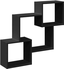 vidaXL - Wandkast - 78x18x71 - cm - bewerkt - hout - zwart