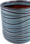 PTMD Mabelyn Blue Ceramic Pot Wavy Pattern Round L