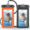 Travelly ® - Waterdicht Telefoonhoesje - IPX8 tot 30 meter - Set van 2 (Zwart/Oranje) (2 stuks)