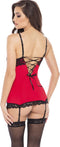 Rene Rofe - Rode hollywood jurk met jarretels - M/L