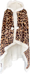 Linnick Flanel Fleece Deken + Hoodie met Capuchon Leopard - brown - 140x200cm - 130x180cm - Plaid