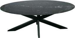 Marmer tafel - eetkamertafel ovaal - eettafel zwart