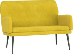 vidaXL - Bankje - 108x79x79 - cm - fluweel - geel