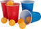 tectake® BeerWars I - Bierpongtafel - Hoogte verstelbaar - LED-verlichting - 100x Plastic Bekers 6x pingpongballen
