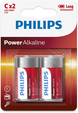 Philips LR14P2B/05 - Alkalinebatterij - 1.5V - 10 jaar houdbaarheid (2 stuks)