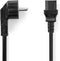 Nedis Stroomkabel - Type F (CEE 7/7) Male - IEC-320-C13 Gehoekt - 5.00 m - Zwart