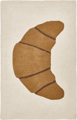 OYOY Tapijt / Vloerkleed Croissant - 140 x 80 cm - Wol / Katoen - Bruin
