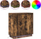 vidaXL - Dressoir - met - LED, - Gerookt - Eiken, - 71x34,5x75 - cm, - Geengineerd - Hout