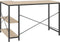 vidaXL - Computerbureau - 110x72x70 - cm - bewerkt - hout - zwart - en - eikenkleurig