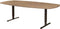 Vergadertafel Teez Deens Ovaal 240x120cm frame Antraciet (Ral 7016) blad Wit