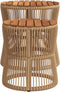 vidaXL Tuinbijzettafels 2 st met houten blad poly rattan beige
