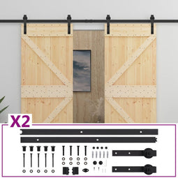 vidaXL - Schuifdeur - met - beslag - 80x210 - cm - massief - grenenhout