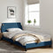 vidaXL - Bedframe - met - hoofdeinde - zonder - matras - 100x200 - cm - stof - blauw