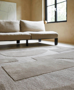 Brink en Campman - Brink en Campman Mural Cement 121104 Vloerkleed - 250x350 - Rechthoek - Laagpolig Tapijt - Modern - Beige, Taupe
