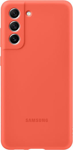 Samsung Galaxy S21 FE - Silicone Cover met Strap - Zacht en slank - Rood