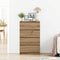 vidaXL - Dressoir - 60x35x98,5 - cm - bewerkt - hout - artisanaal - eikenkleur