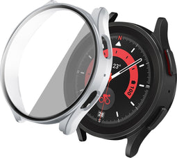 imoshion Screenprotector - Geschikt voor Samsung Galaxy Watch 5 44mm - Full Cover Hard Case / Beschermend Hoesje - Zilver
