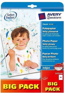 Avery-Zweckform Classic Photo Paper Inkjet 2573-60 Fotopapier DIN A4 160 g/m² 60 vellen Glanzend