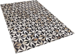 ISHAN - Patchwork vloerkleed - Lichtbruin - 160 x 230 cm - Koeienhuid