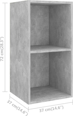 vidaXL - Tv-wandmeubel - 37x37x72 - cm - bewerkt - hout - betongrijs
