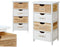 Ladenkast Gift Decor Home - 4 lades - Hout - Wit Bruin - 40 x 73,5 x 29 cm