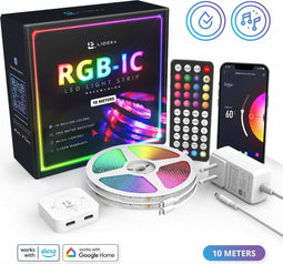 Lideka® - LED strip 10 Meter - RGB-IC - Dreamcolor - App bediening - 16 miljoen kleuren (2 stuks)
