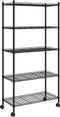 vidaXL Opbergrek 5-laags met wielen 250 kg 75x35x155 cm zwart