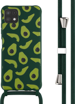 iMoshion Hoesje Geschikt voor Samsung Galaxy A22 (5G) Hoesje Met Koord - iMoshion Siliconen design hoesje met koord - Groen / Avocado Green