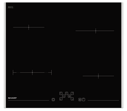 SHARP KH-6V08FT00 - Inbouw keramische kookplaat 60cm - Front touch control - Inox