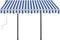 vidaXL - Luifel - automatisch - uittrekbaar - met - palen - 3x2,5 - m - blauw - en - wit