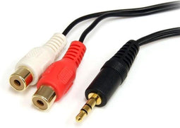 Audio Jack (3.5mm) to 2 RCA Cable Startech MU1MFRCA Black 1.8 m